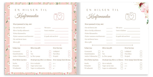 Konfirmationsbog – Pæon Rosa 48 Gæster