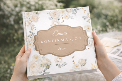 Konfirmationsbog – Klassisk hvid 48 gæster