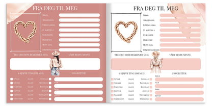 Mit skoleår – personlig mindebog til unge med navn og år (Cowgirl Pink, hardcover)